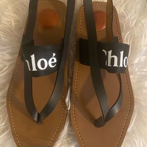 Chloe Woody Logo Sandal